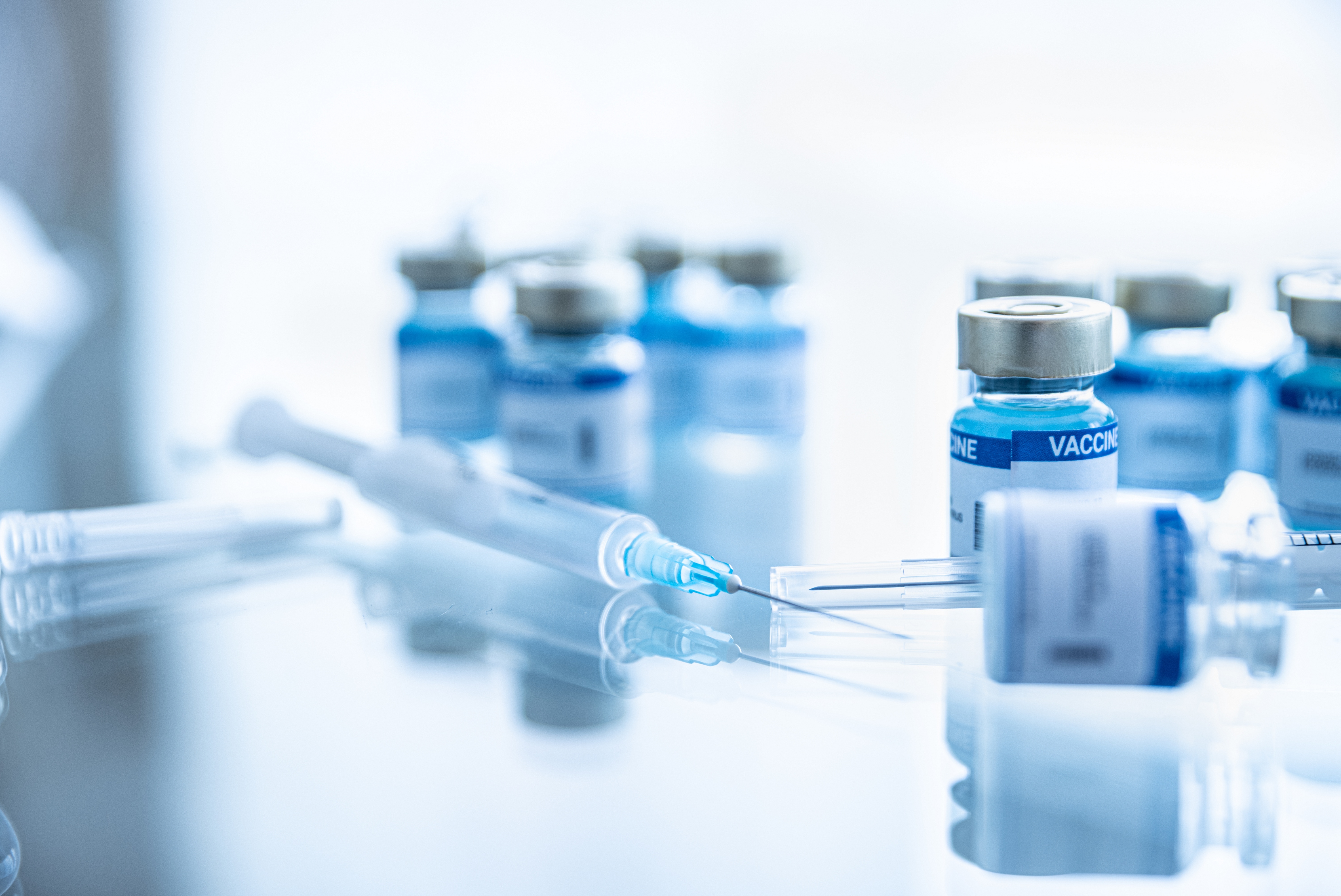 closeup of covid vaccines